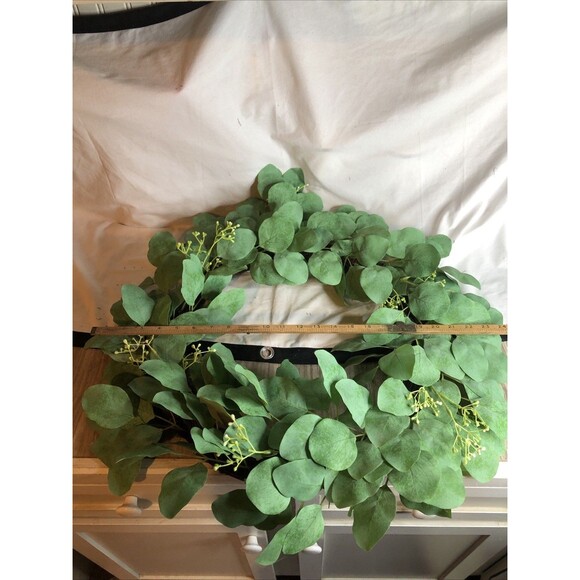 Hearth & Hand with Magnolia 24" Faux Seeded Eucalyptus Artificial Wreath Display - Picture 5 of 9